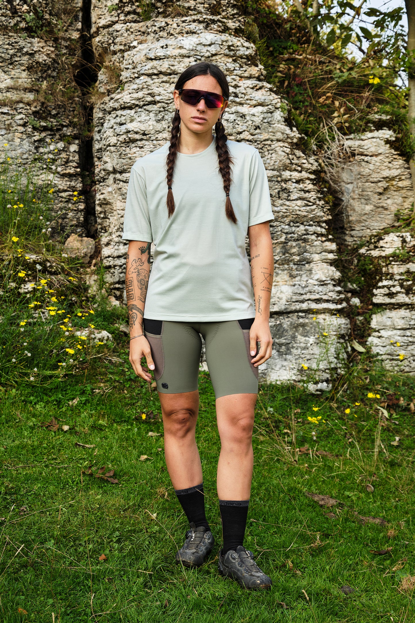 Beyond Gravel Wool Kurzarm-Shirt Unisex green